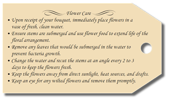 Flower Care Tag